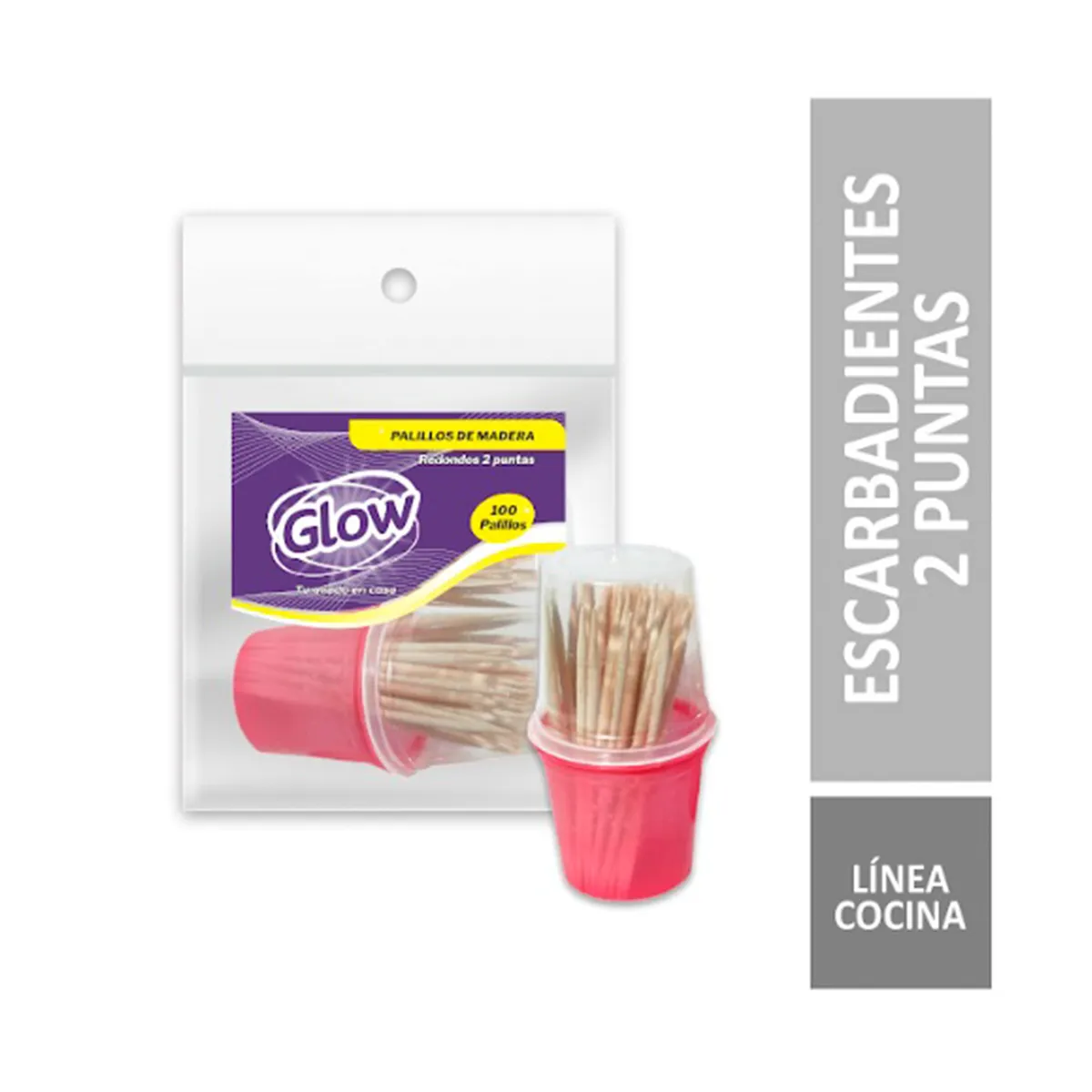 Escarbadientes Glow barril x 2 uni