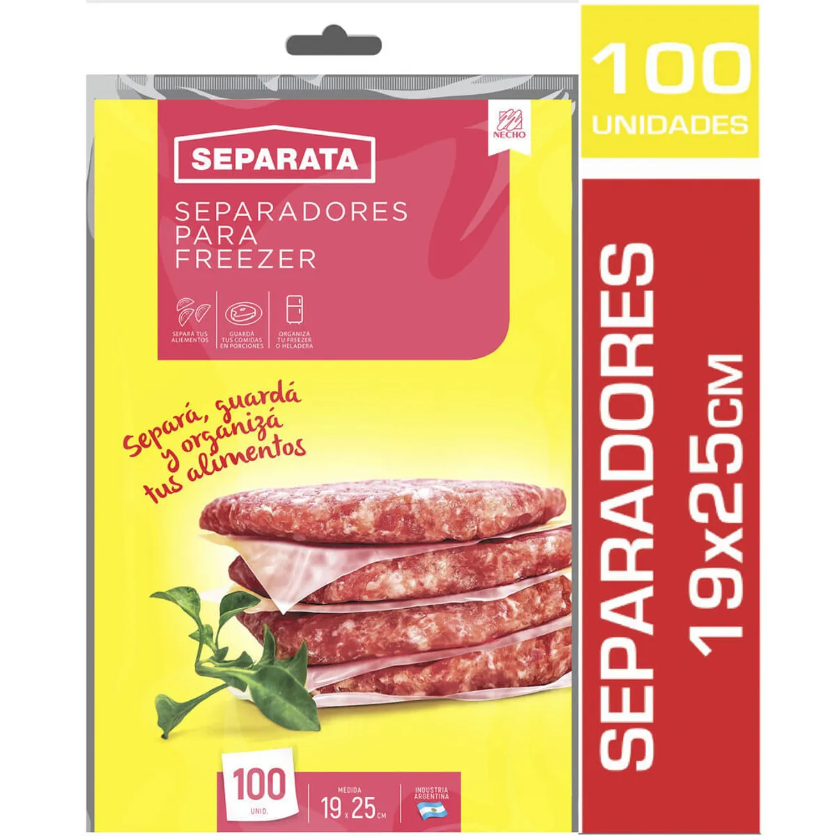 Separadores para freezer Separata 19x25 cm x 100 u.