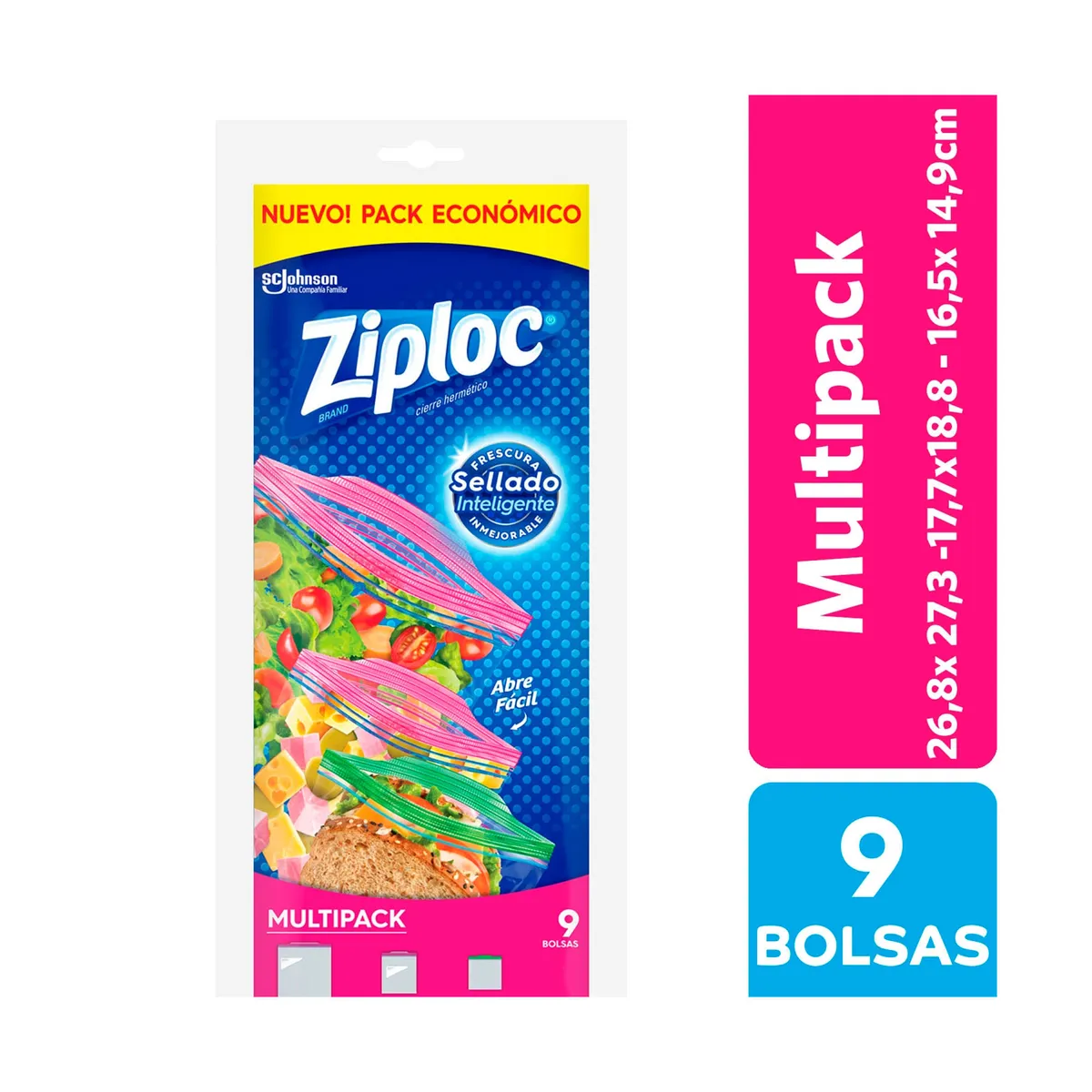 Bolsas herméticas Ziploc multipack x 9 uni