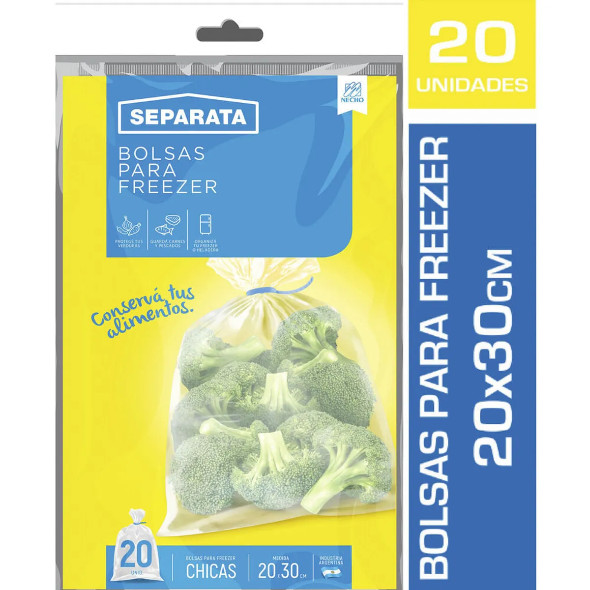 Bolsas para freezer Separata  20x30 cm x 20 u.