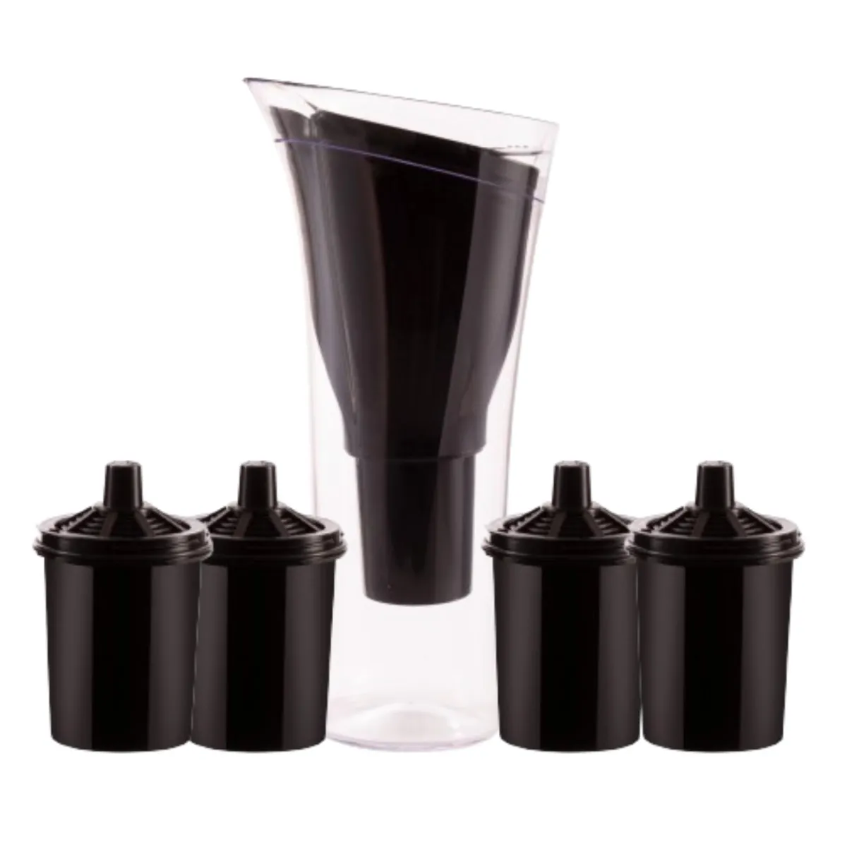 Jarra Purificadora de agua SENSE Negra con 4 Repuestos Extra DVIGI