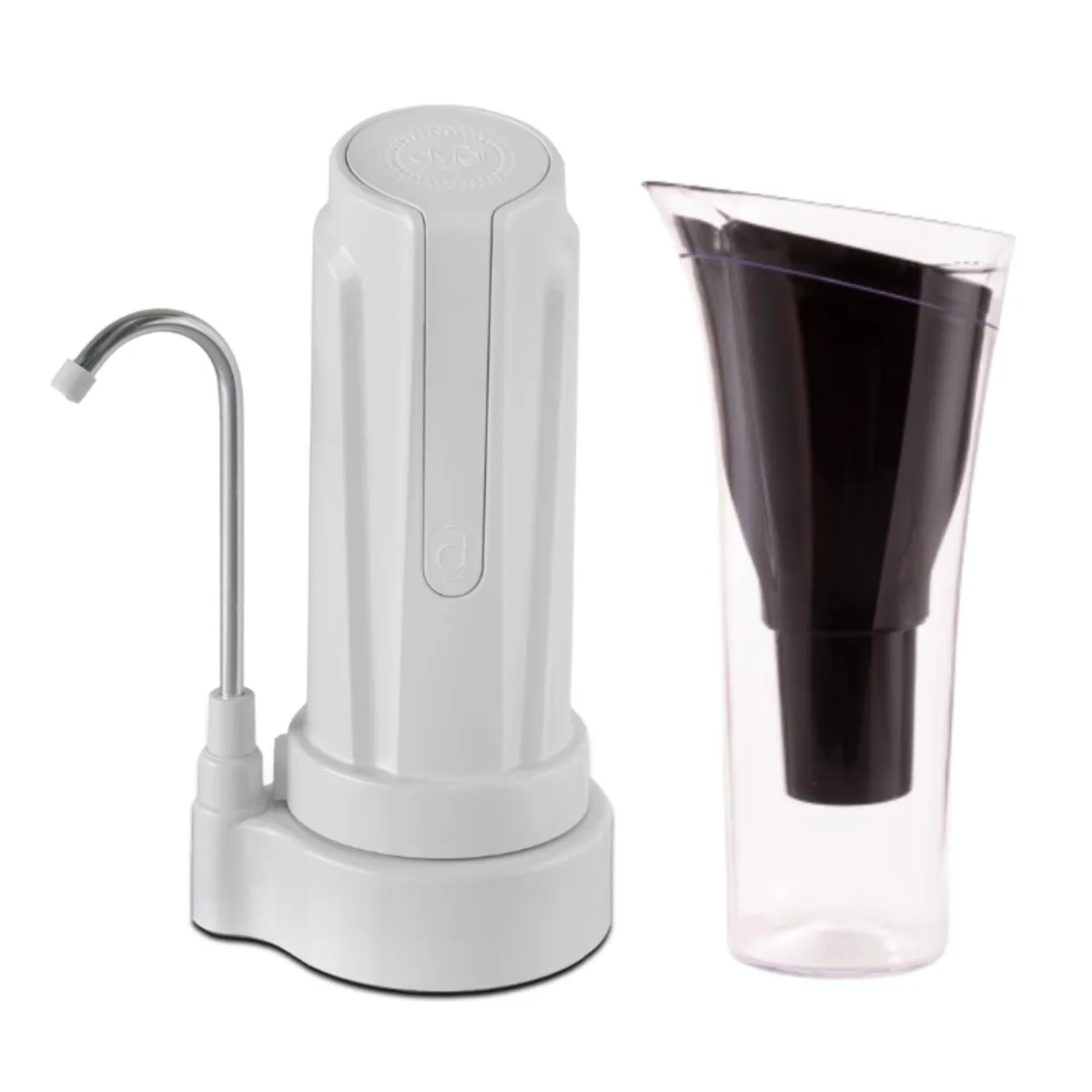 Purificador de agua AQUA Blanco + Jarra purificadora SENSE Negra DVIGI