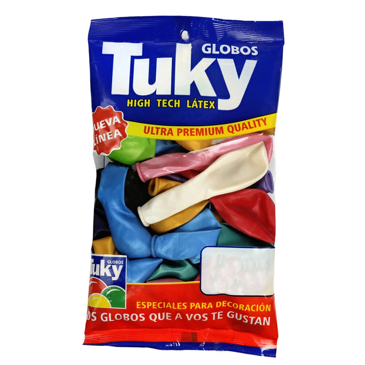 Globos Tuky multicolor perlados 9 x 25 u.