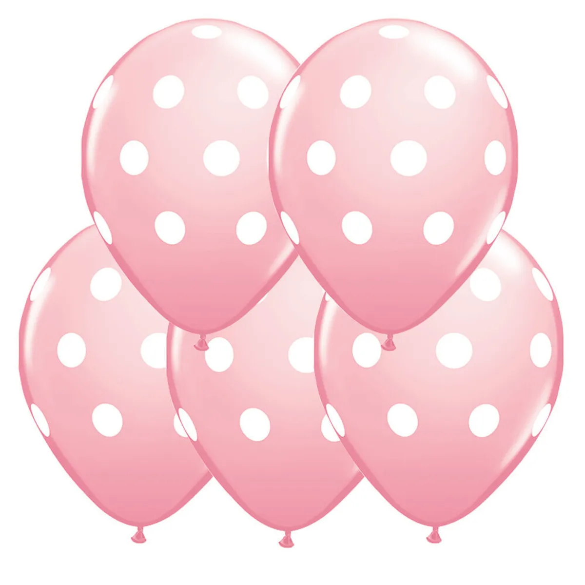 Globos con lunares rosa número 12 x 5 uni