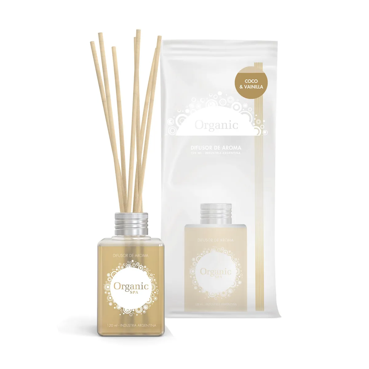 Difusor Organic Spa coco vaiilla 120 cc.