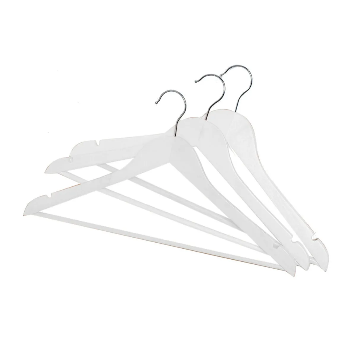 Perchas de madera blanca set 3 u.