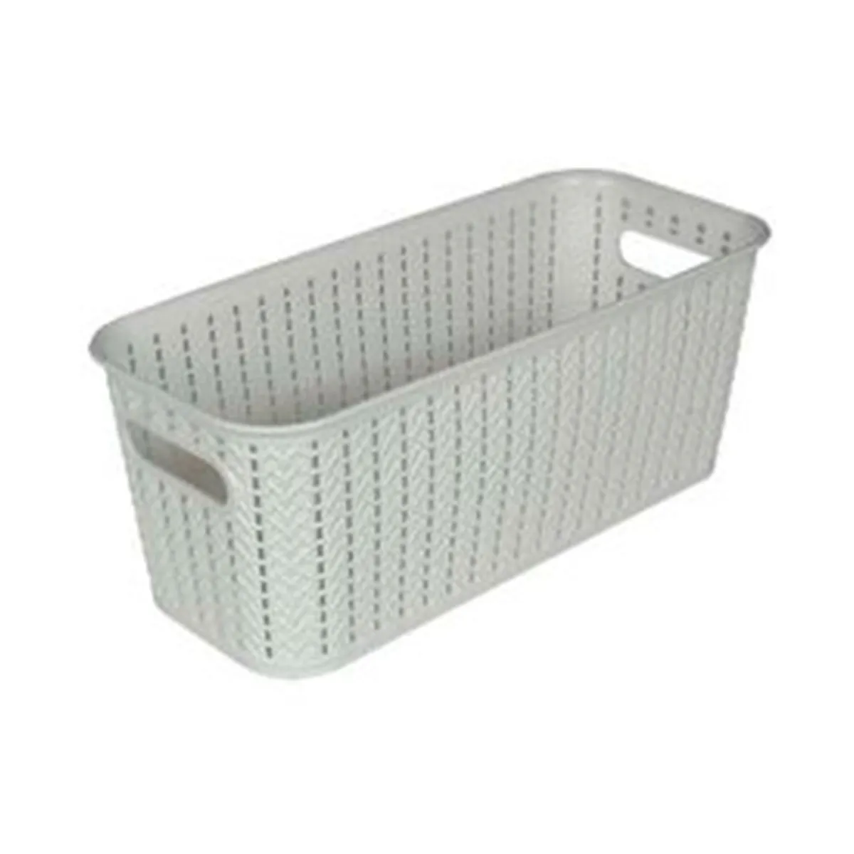 Caja organizadora Sao Bernardo simil ratan sin tapa blanco 5.5 lts