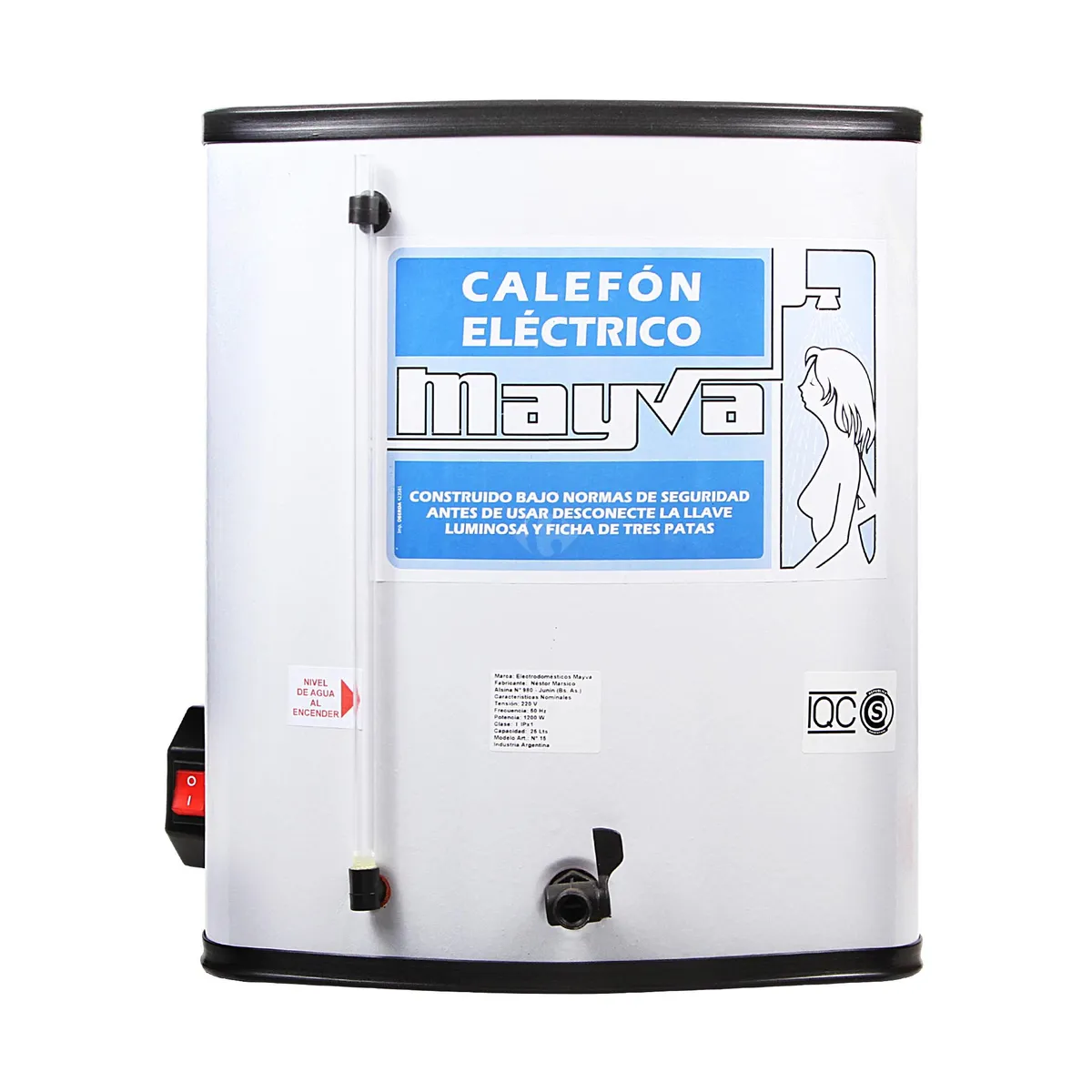 Calefón eléctrico Mayva 25 lts. blanco