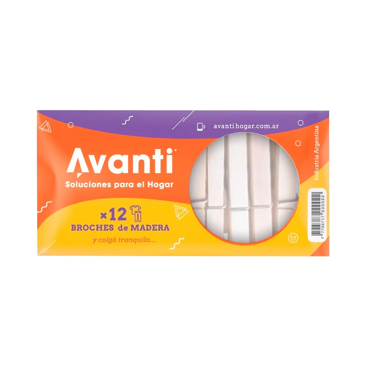Broches de madera Avanti x 12 unidades