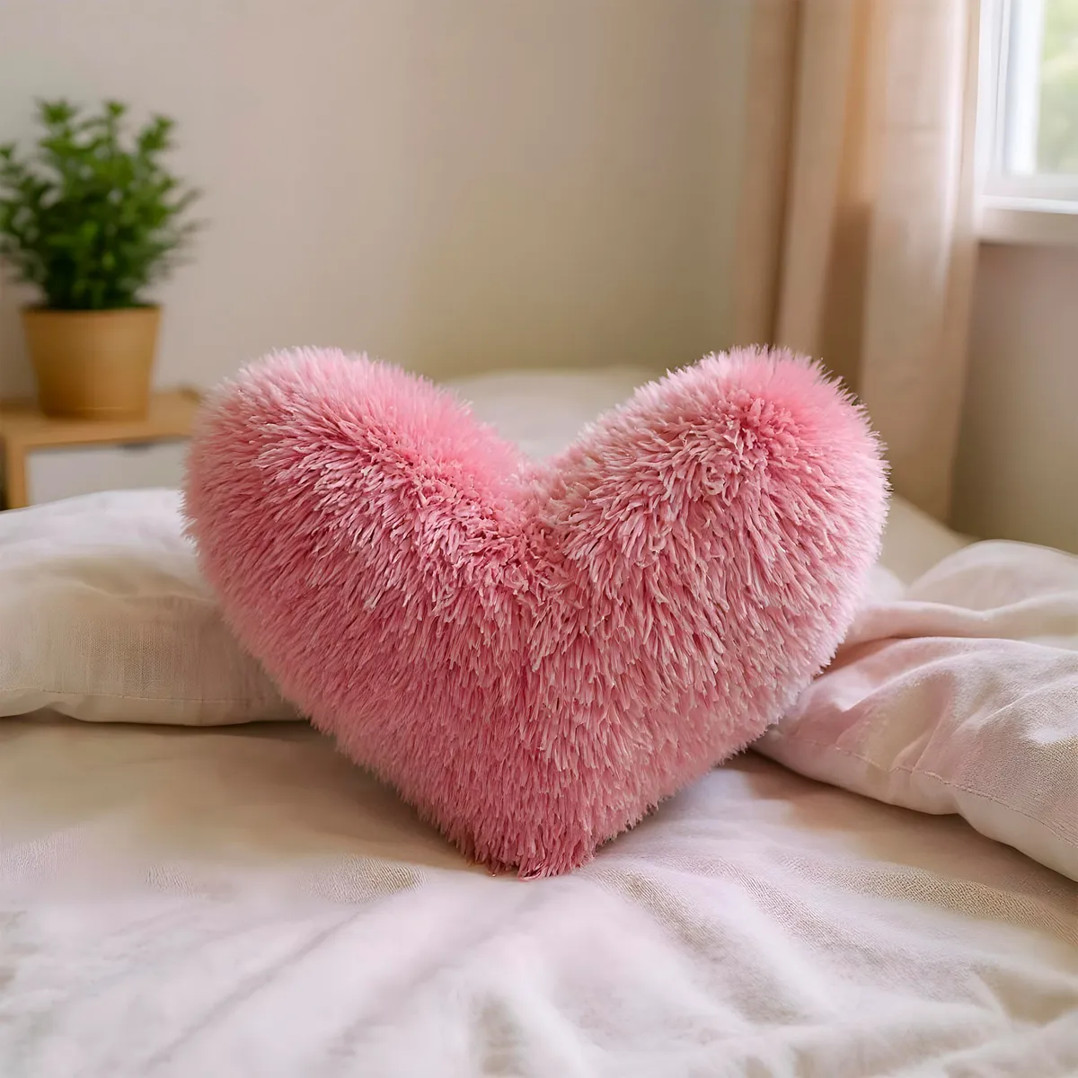 Almohadon Tex Home corazon pelo 40cm