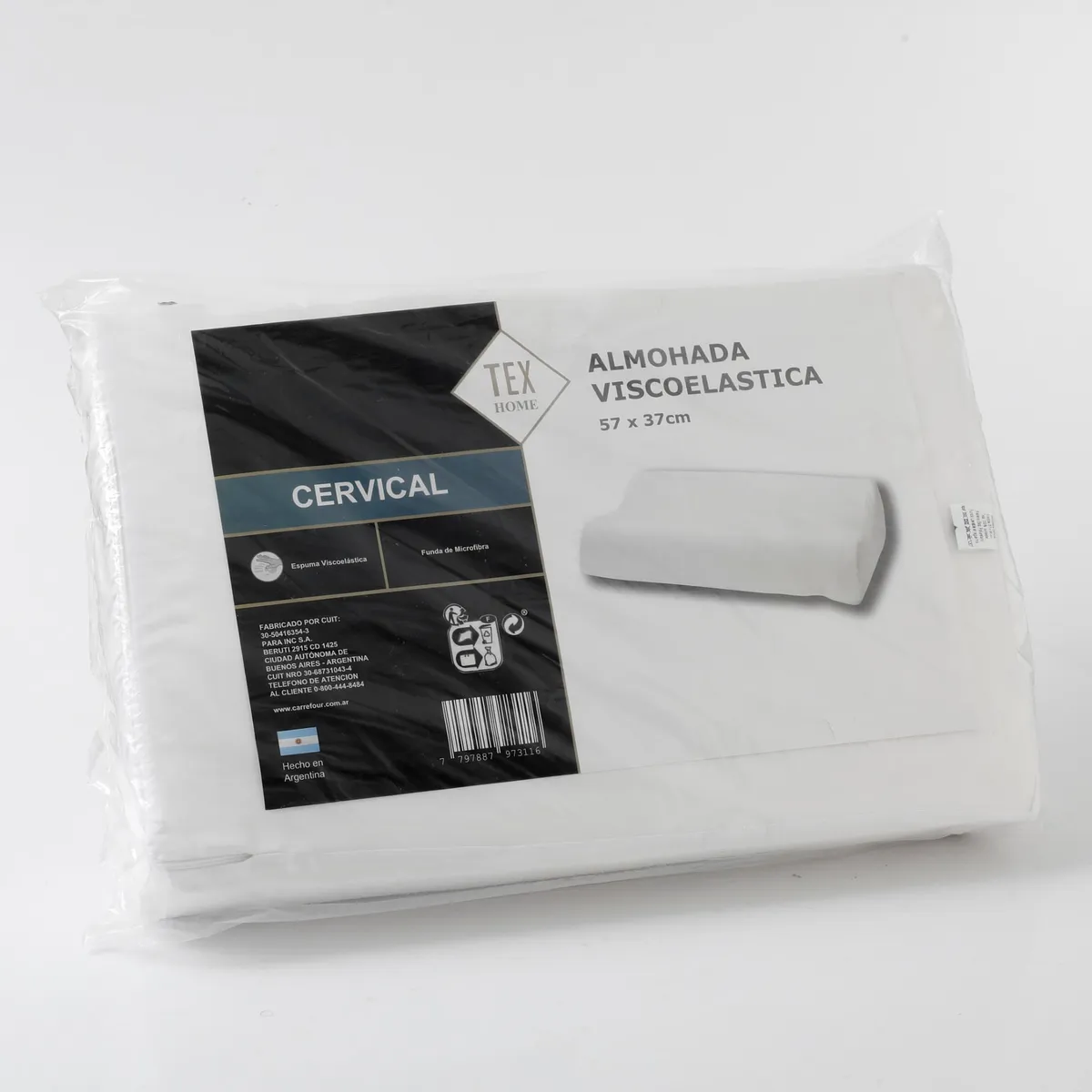 Almohada Tex Home viscoelástica cervical 57X37X12
