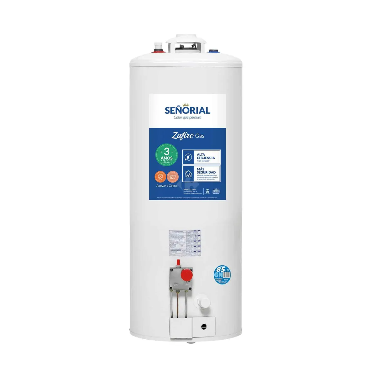 Termotanque MultiGas Señorial 85 Lts TSZ-85MG blanco