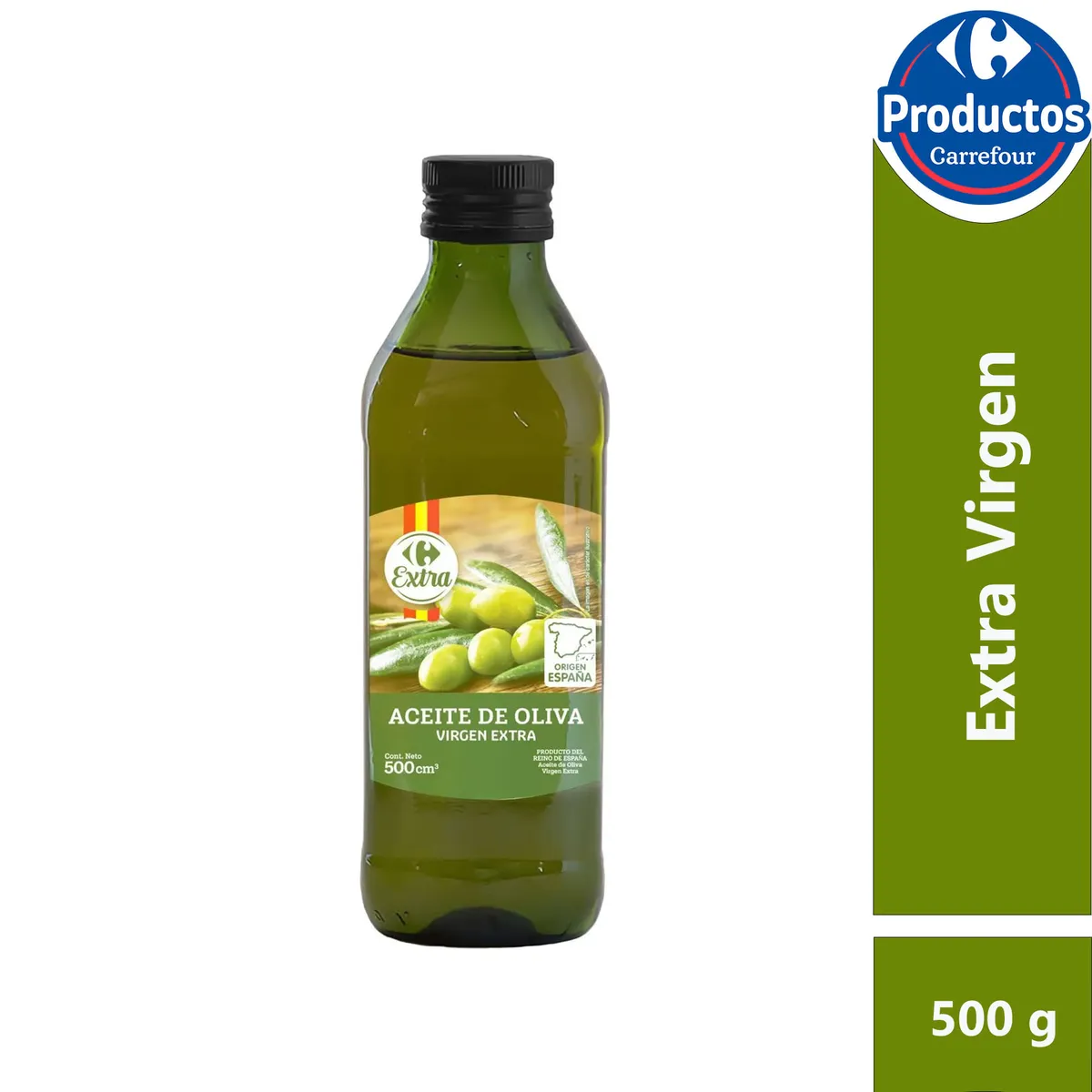 Aceite de oliva extra virgen Carrefour Extra  en botella 500 ml
