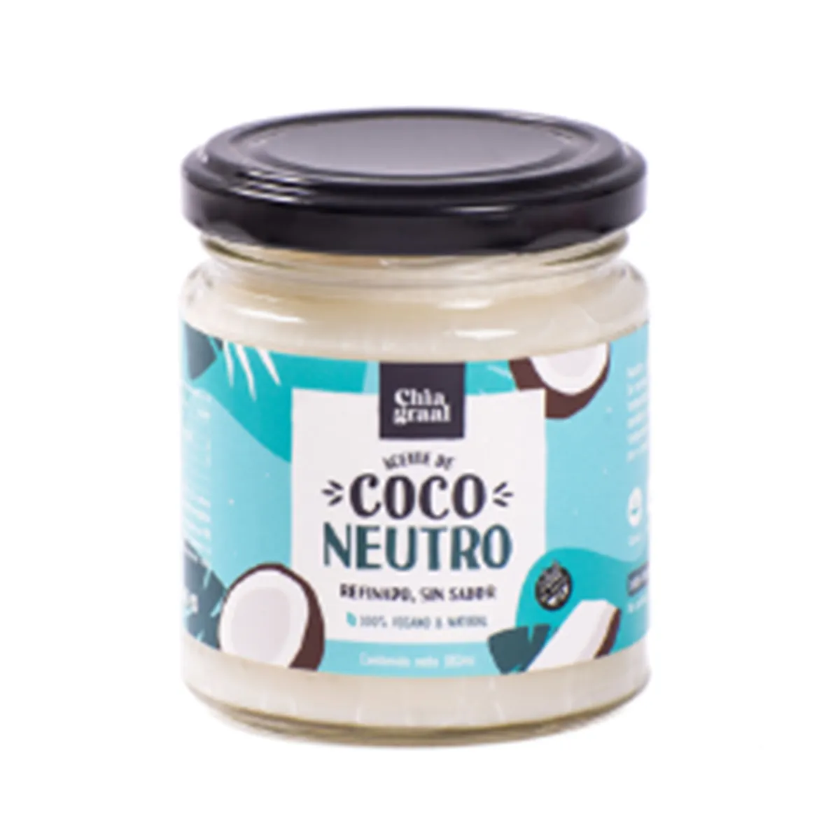 Aceite de coco neutro Chiagraal en frasco 180 ml.