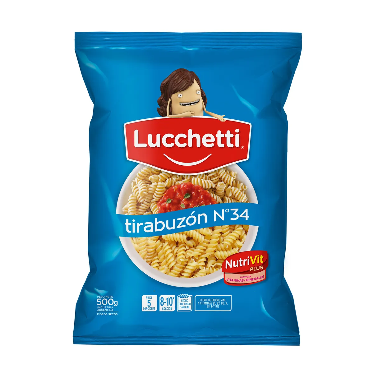 Fideos tirabuzon N28 Lucchetti 500 g.