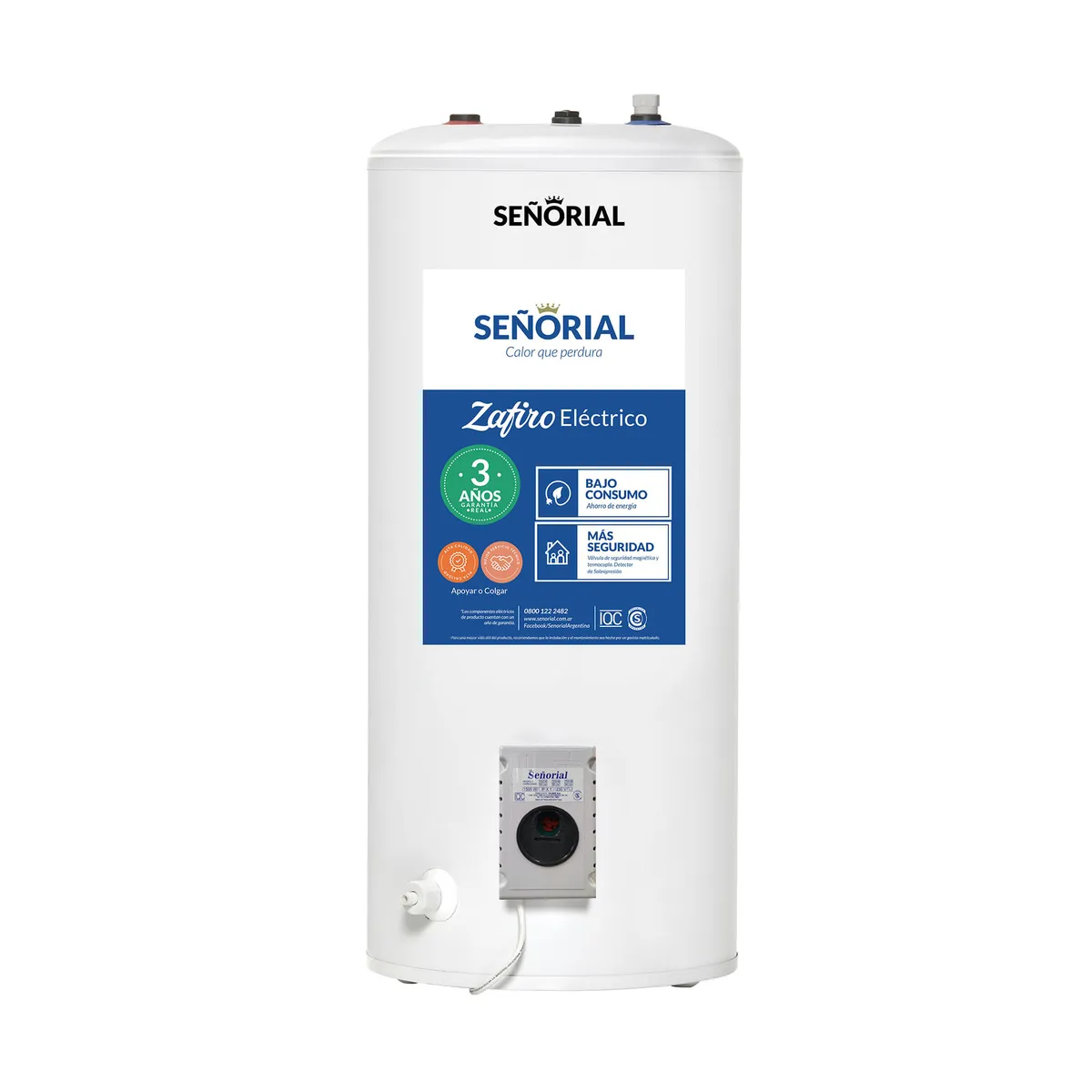 Termotanque Eléctrico Señorial Zafiro 95 Litros Blanco