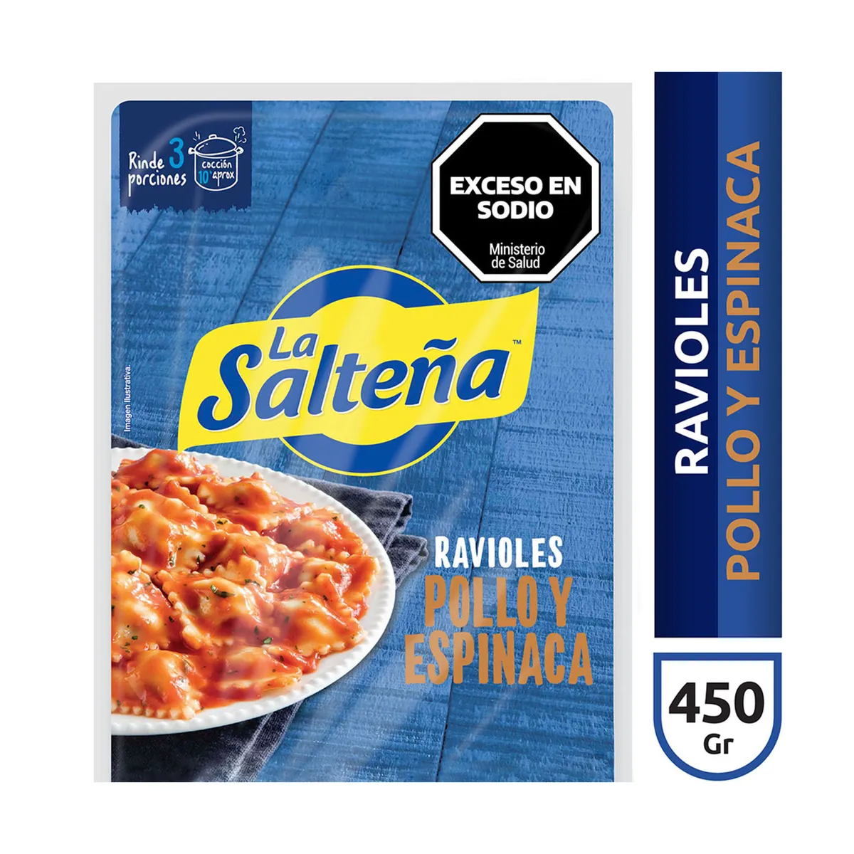 Ravioles La salteña de pollo y verdura 450 g.