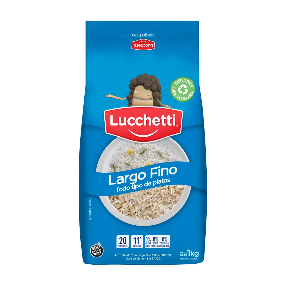 Arroz largo fino 00000 Lucchetti 1 kg.
