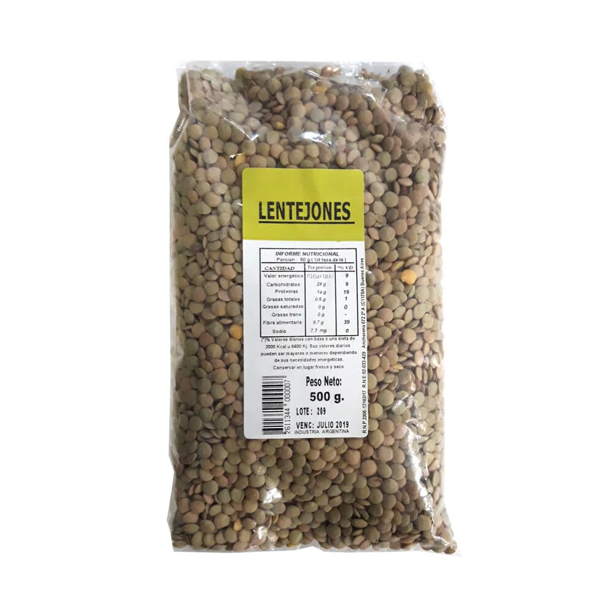Lentejones secos 500 g.