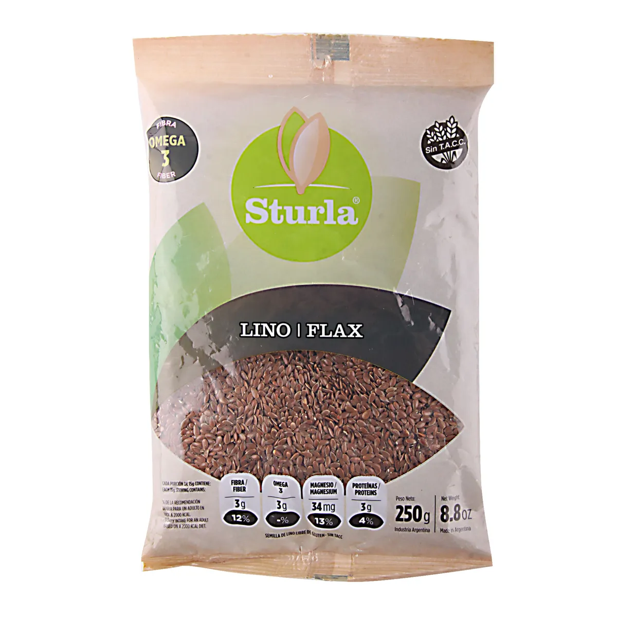 Semillas de lino enteras Sturla 250 g.