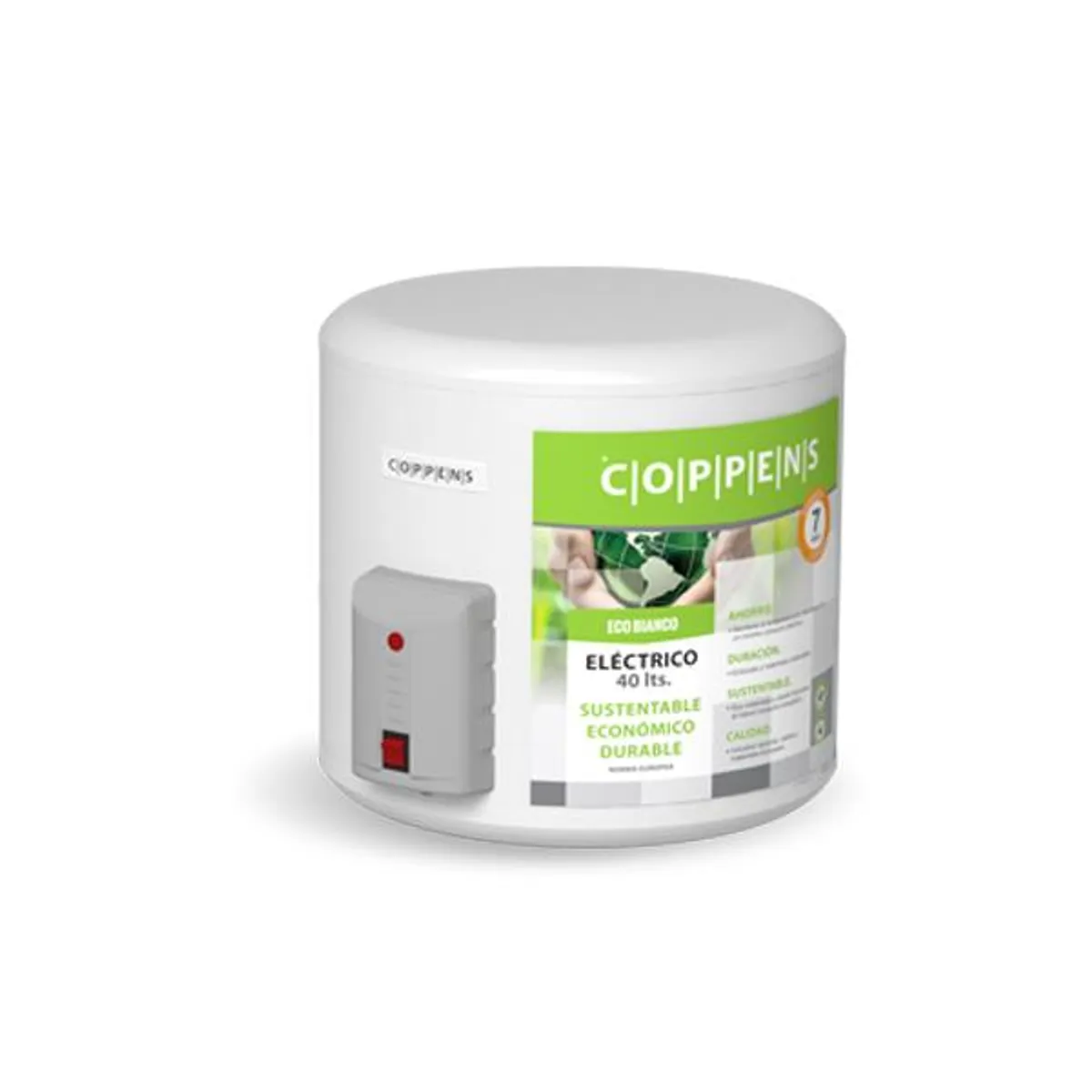 Termotanque Eléctrico Coppens - 40 lts, c. inf, 1500w, Para Colgar (ttqe-40)