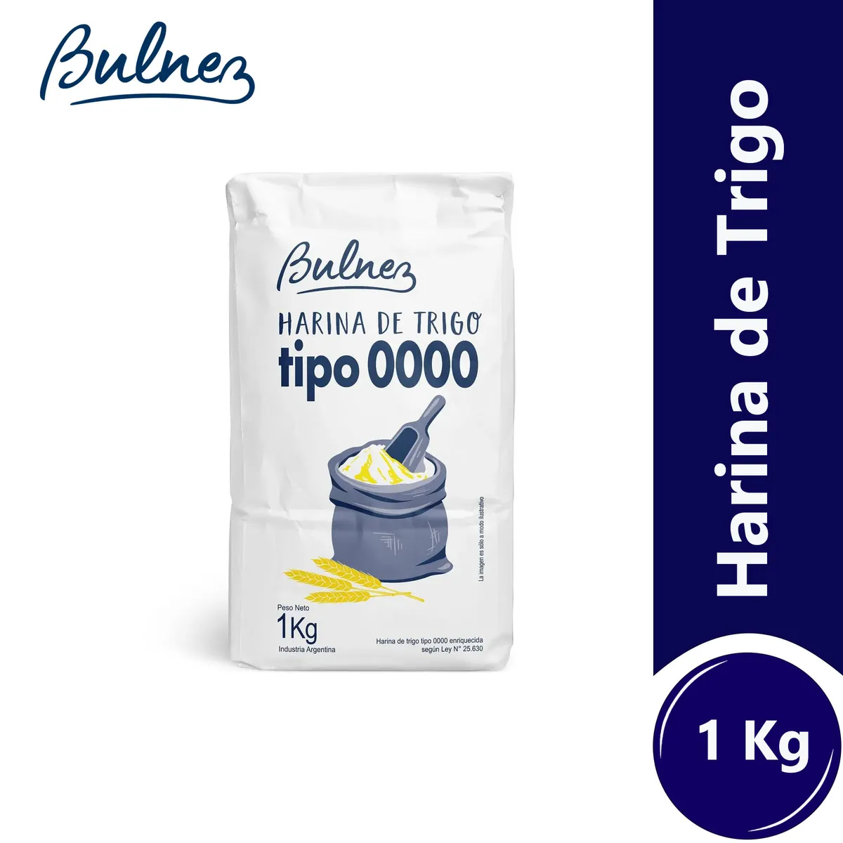 Harina de trigo 0000 Bulnez 1 kg.