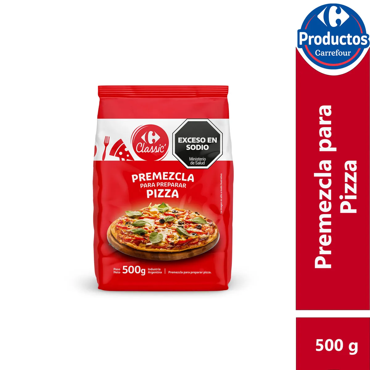 Premezcla para pizza Carrefour Classic 500 grs