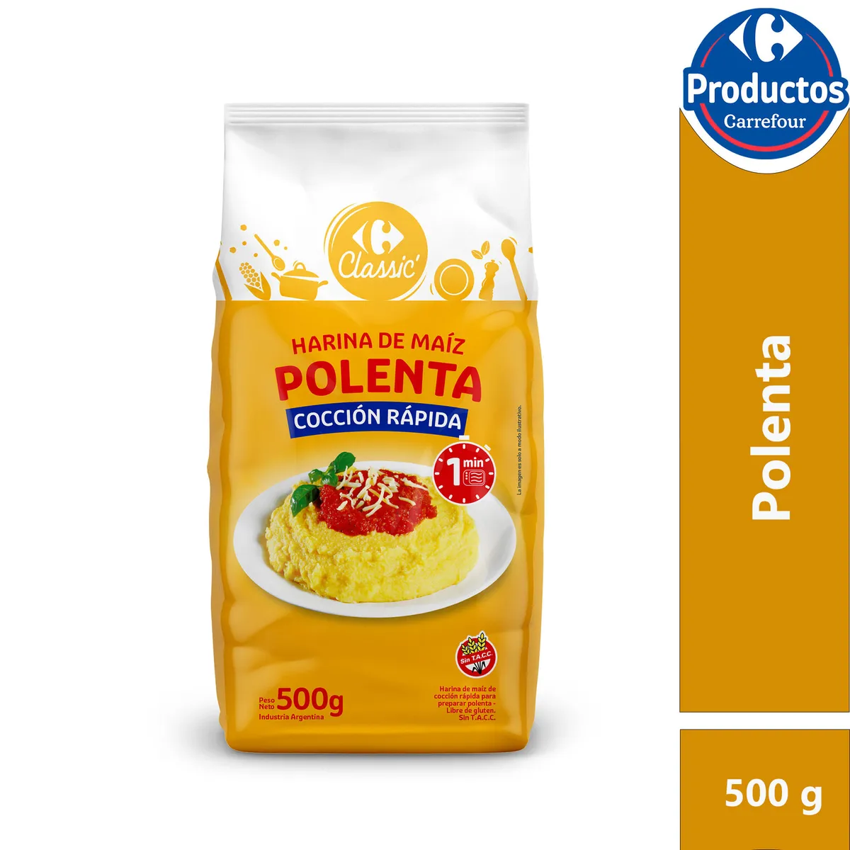 Polenta instantánea Carrefour Classic 500 grs