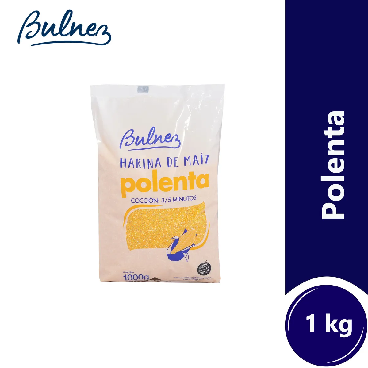 Polenta tradicional sin tacc Bulnez en bolsa 1 kg.