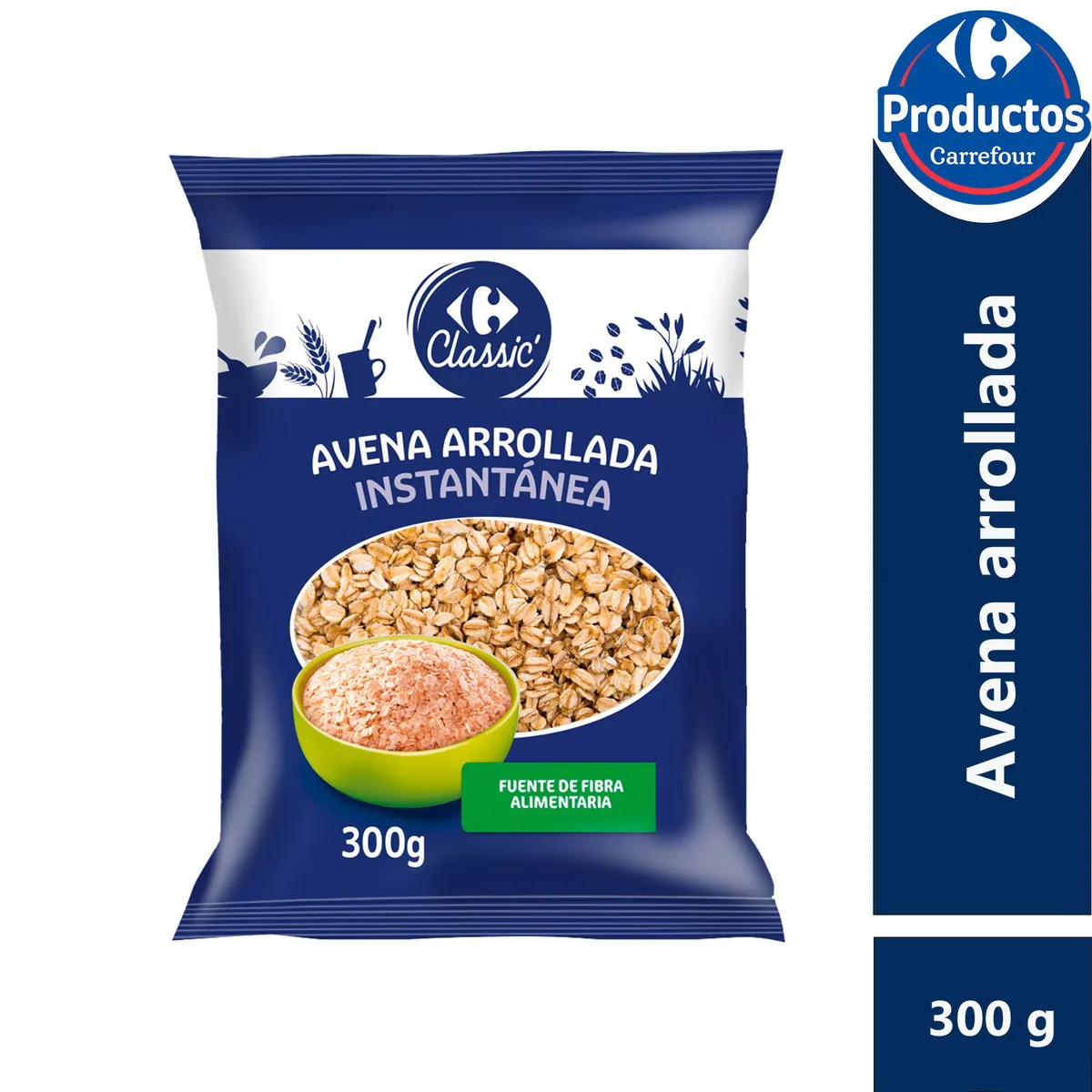 Avena instantanea Carrefour Classic pouch 300 g.