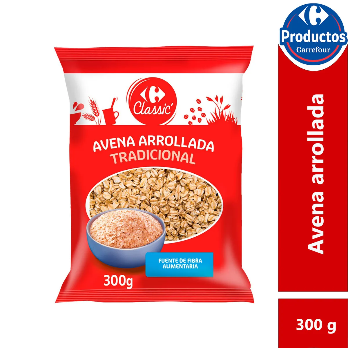 Avena tradicional Carrefour Classic pouch 300 g.
