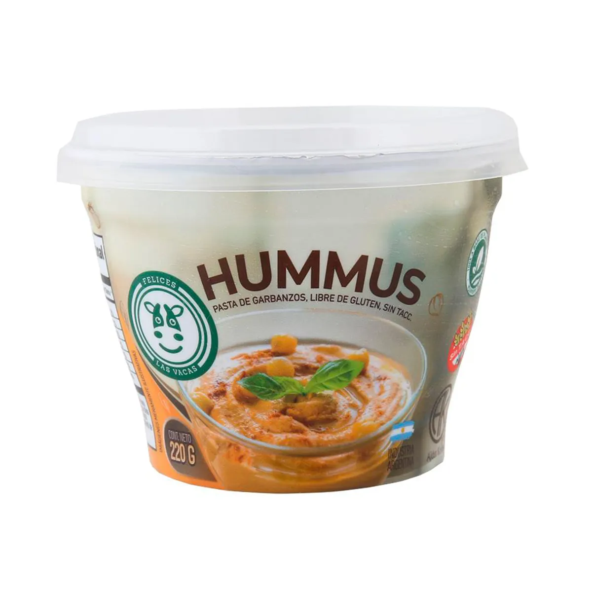 Hummus vegano Felices Las Vacas 230 g.