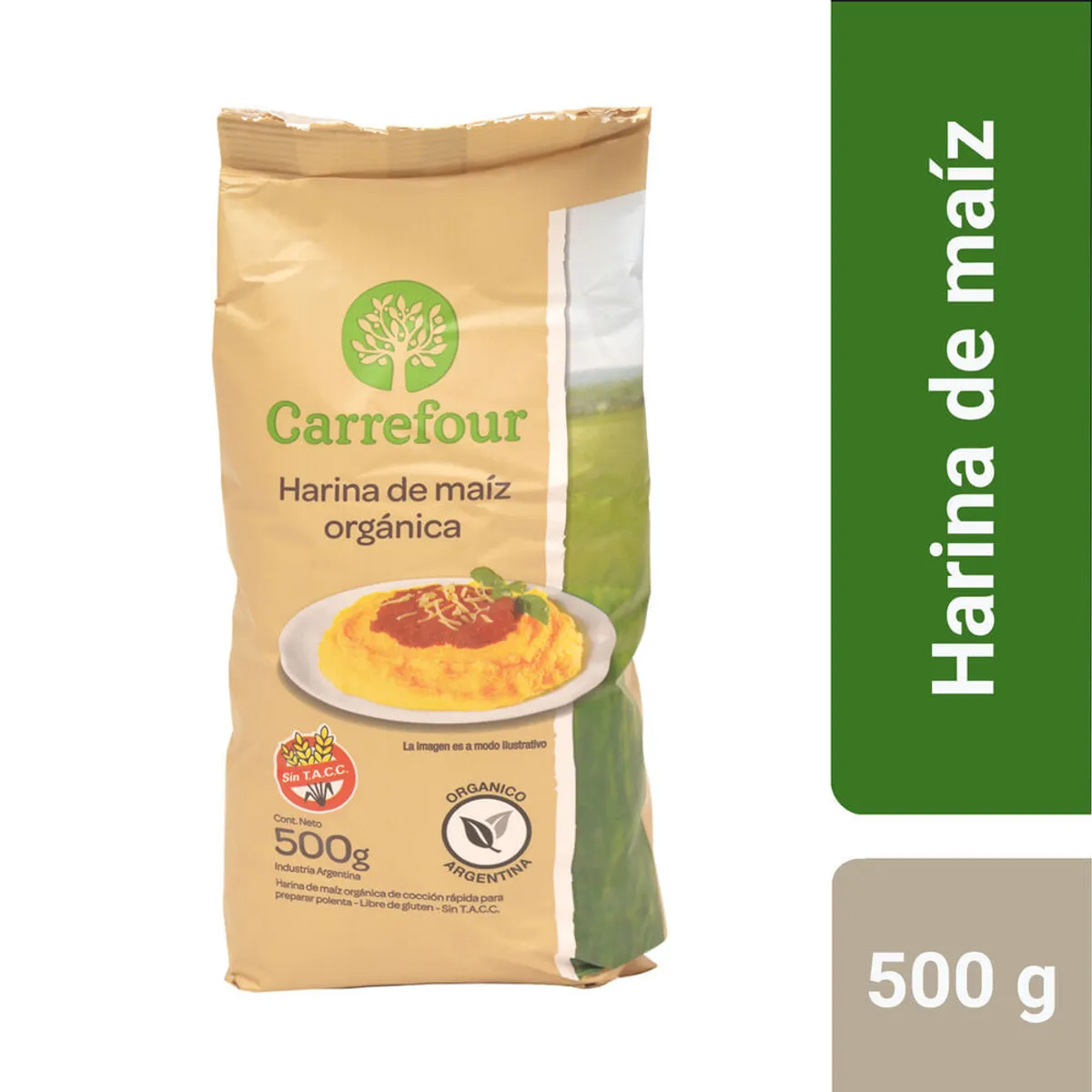 Harina de maiz Carrefour orgánico 500 g.