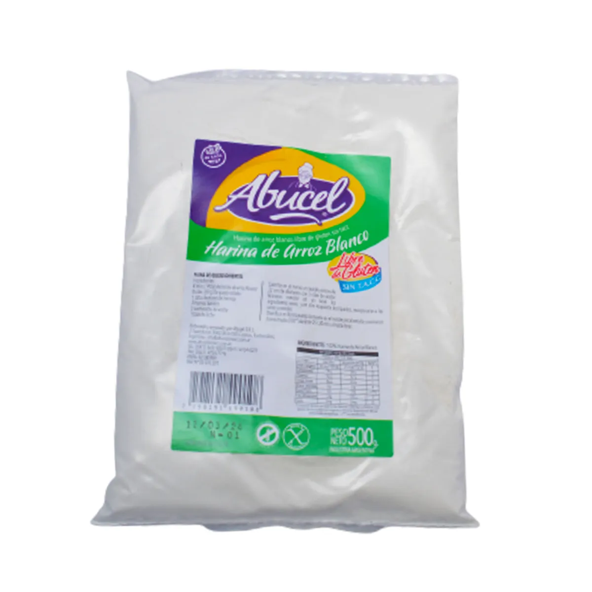 Harina sin tacc Abucel de arroz blanco 500 g.