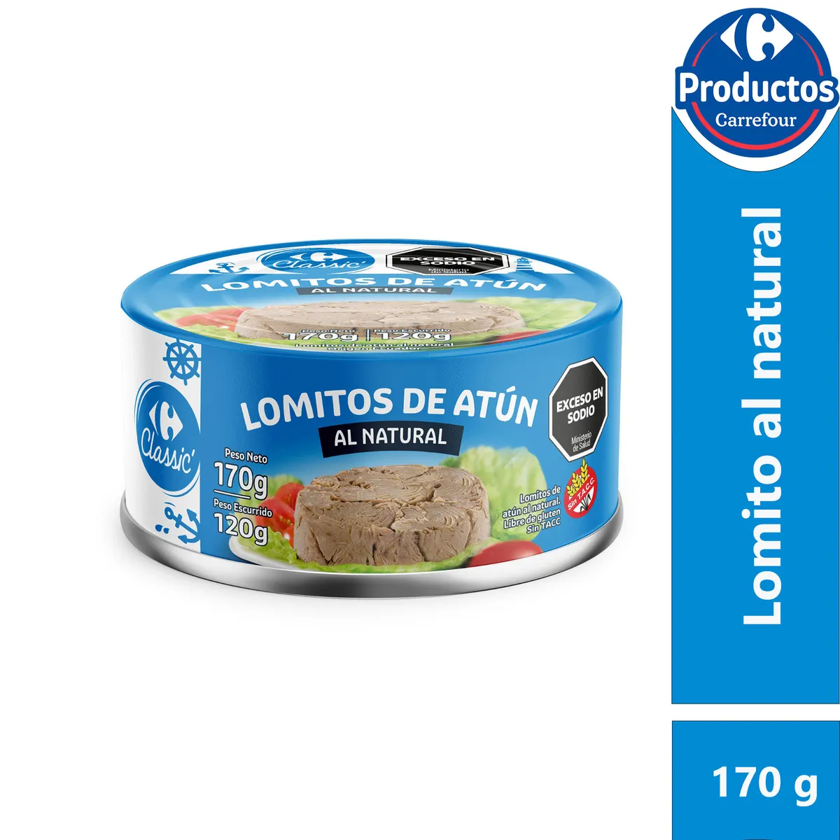 Lomitos de atún Carrefour al natural 170 g.