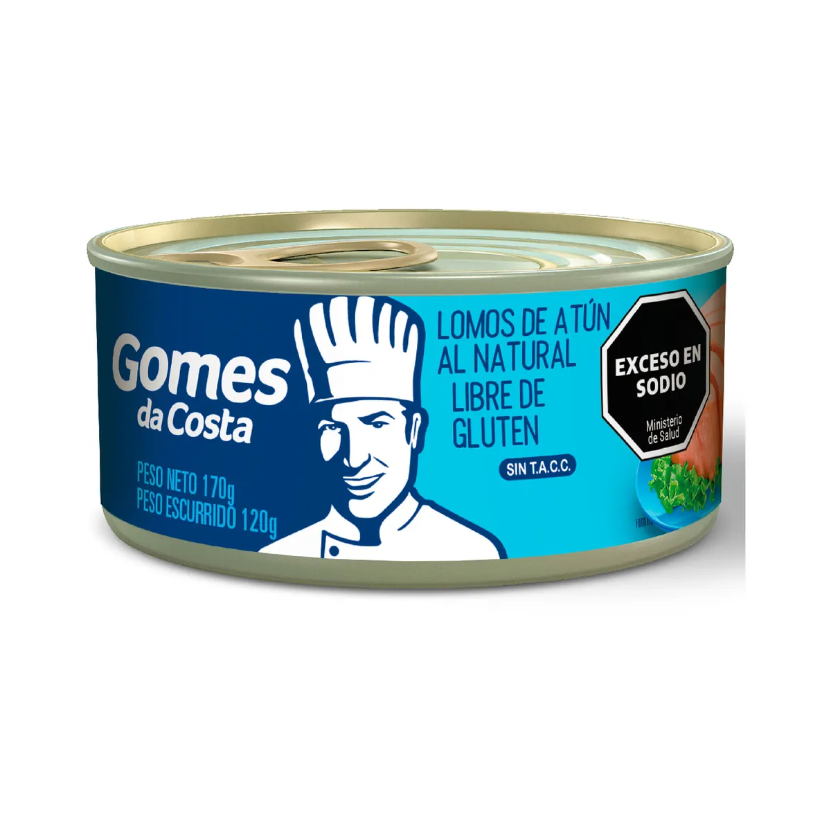 Atún al natural Gomes da costa lomito en lata 170 g.