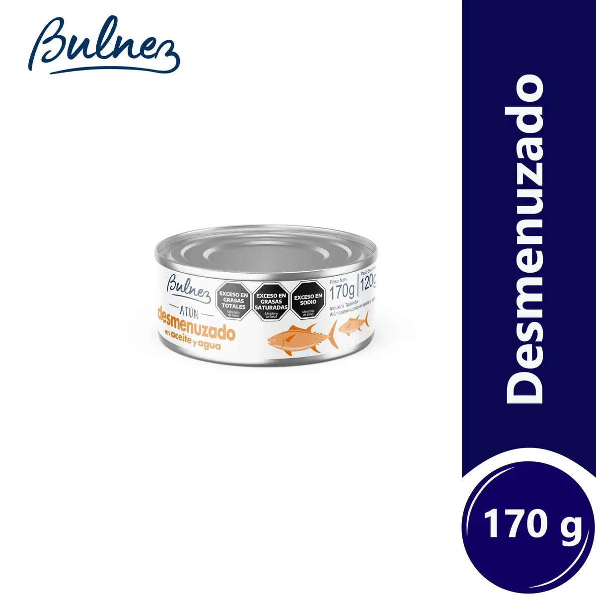 Atún Bulnez en aceite desmenuzado 170 g.