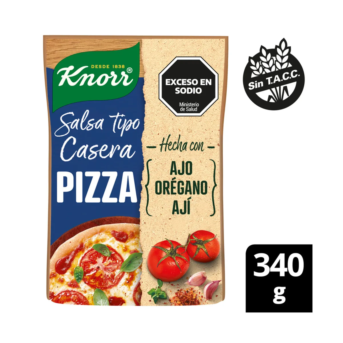 Salsa Knorr pizza 340 g.