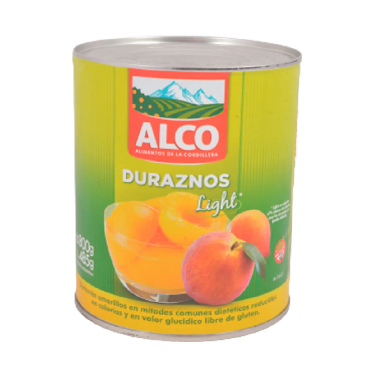 Duraznos en mitades light Alco en lata 800 g.