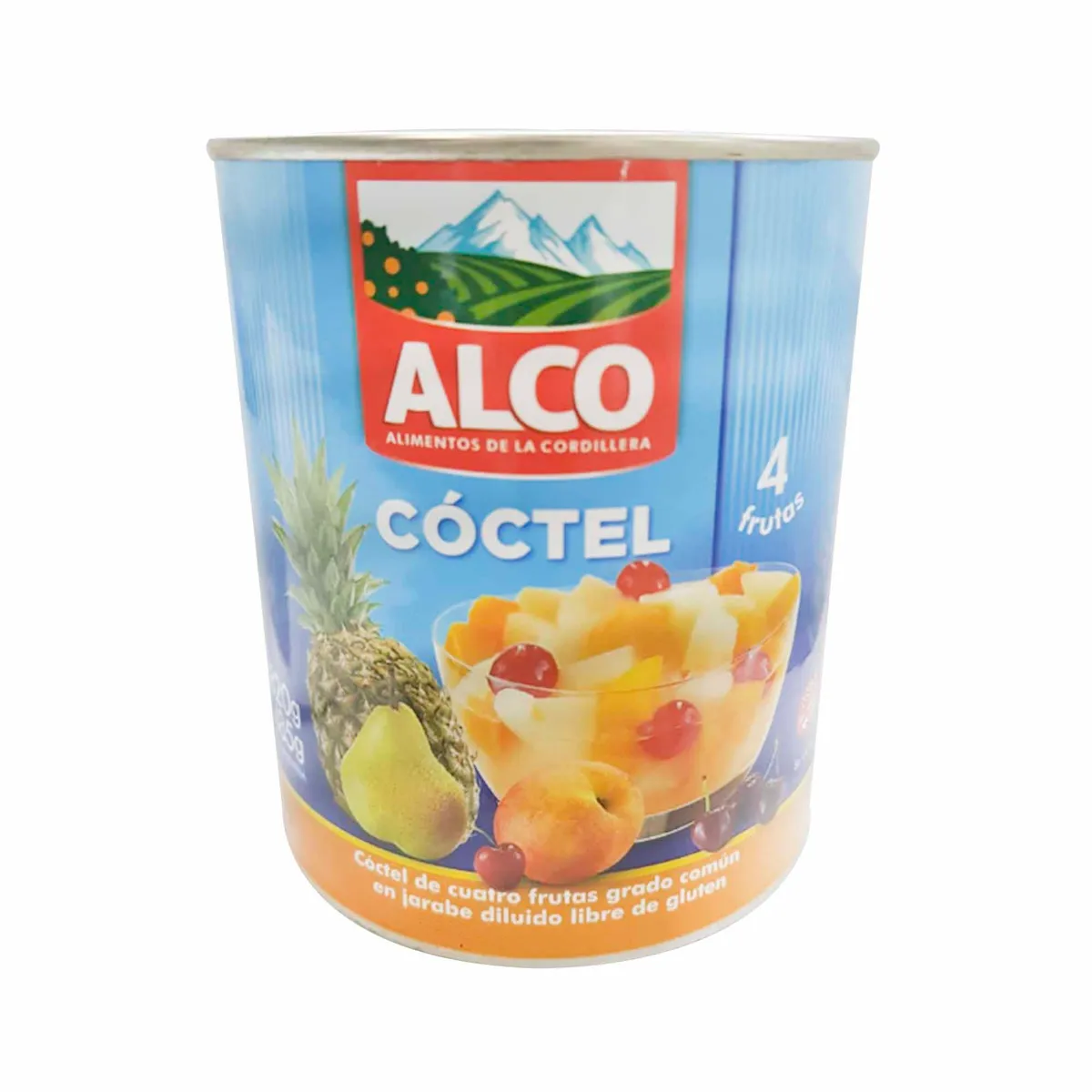 Coctel de 4 frutas Alco lata 820 g.