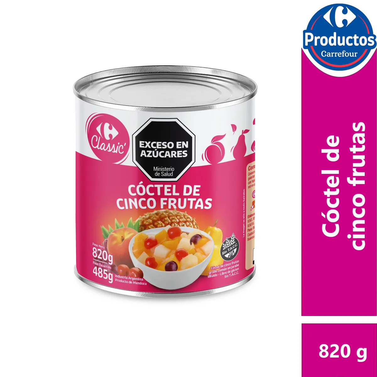Coctel Carrefour cinco frutas 820 g.