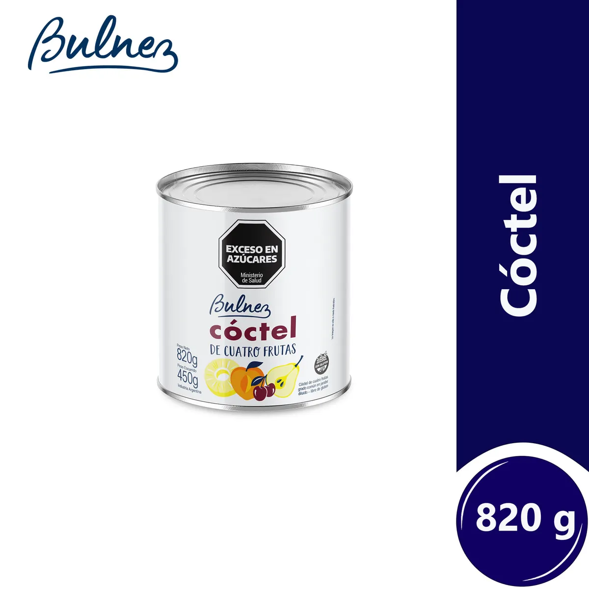 Coctel 4 frutas Bulnez 820 grs