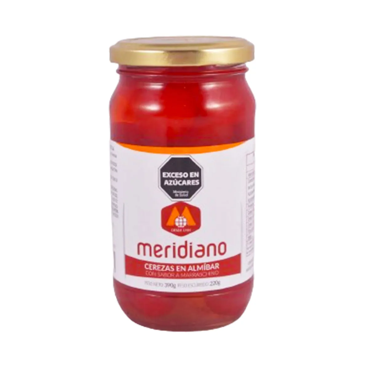 Cerezas en almibar maraschino Meridiano en frasco 330 g.
