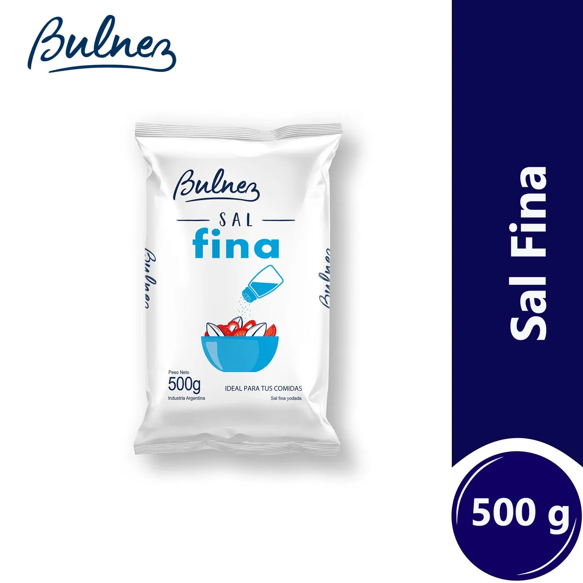Sal fina Bulnez en bolsa 500 g.