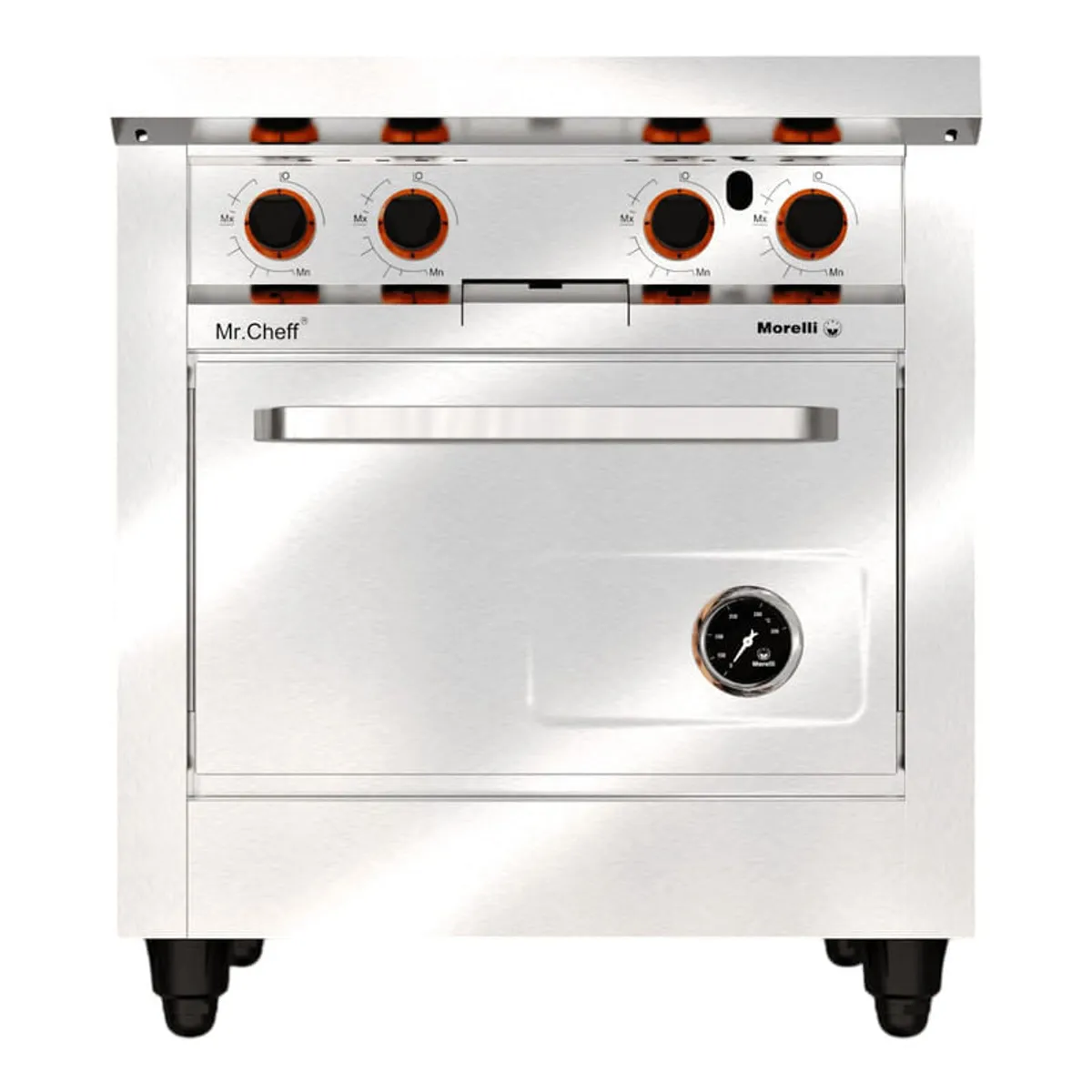 Cocina 750 4 Hornallas R/fund Morelli Color Gris Acero
