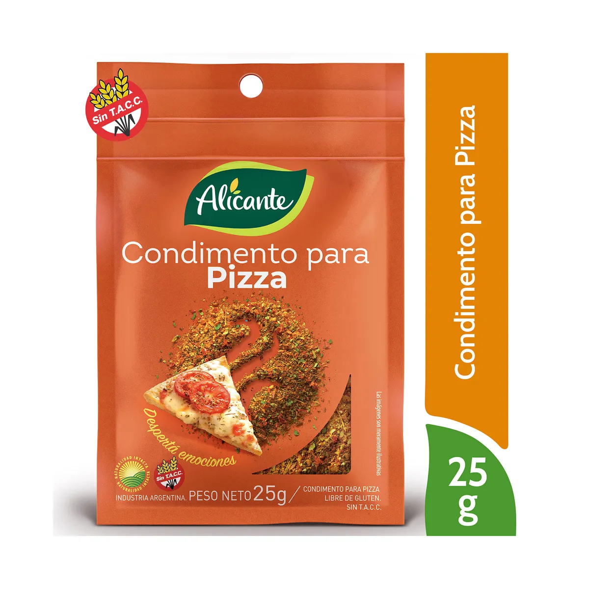 Condimento Alicante pizza sobre 25 g.