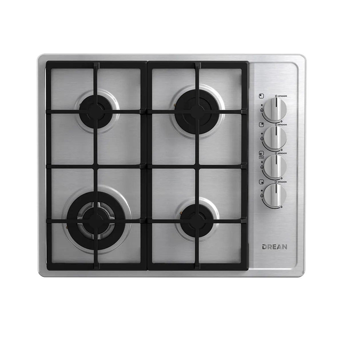 Anafe a Gas 60 cm Acero Inoxidable Drean AGDR60EIA1