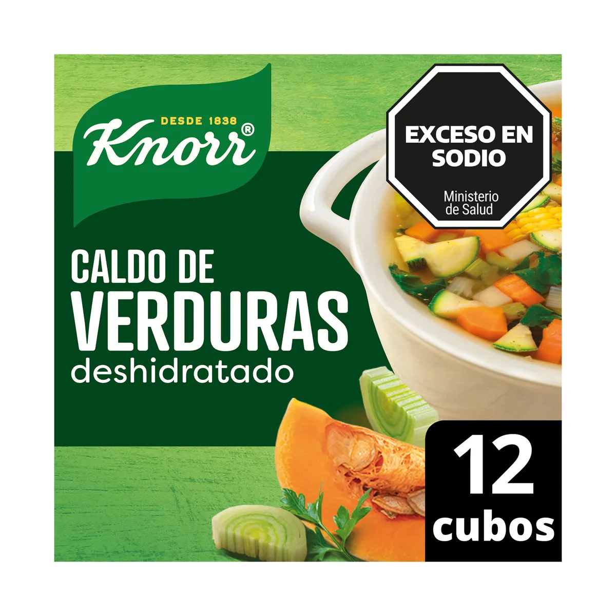 Caldo Knorr de verdura deshidratado 12 cubos