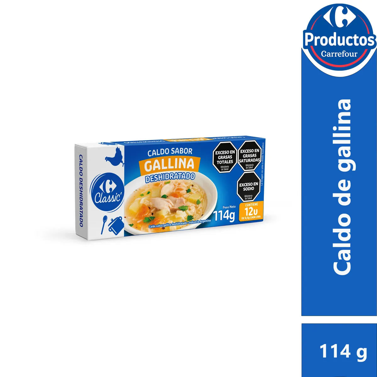 Caldo de gallina Carrefour classic en cubos 12 u.