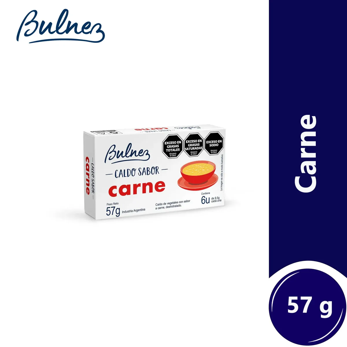 Caldo sabor carne Bulnez 6 uni